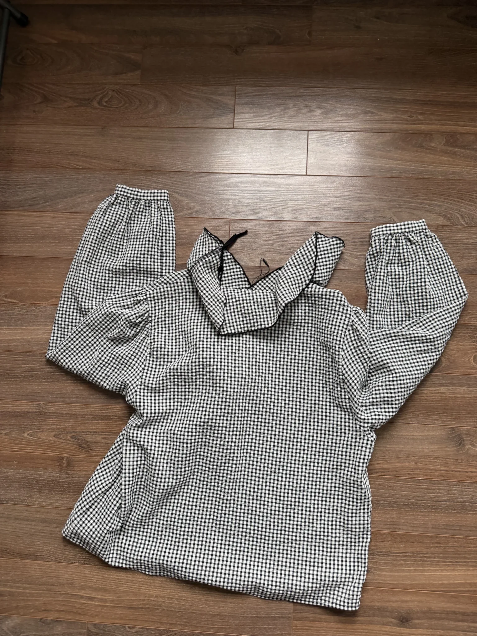 Image for Blouse à volants et carreaux Vichy