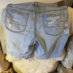Thumbnail for Light blue denim jeans shorts, size 12, run large
