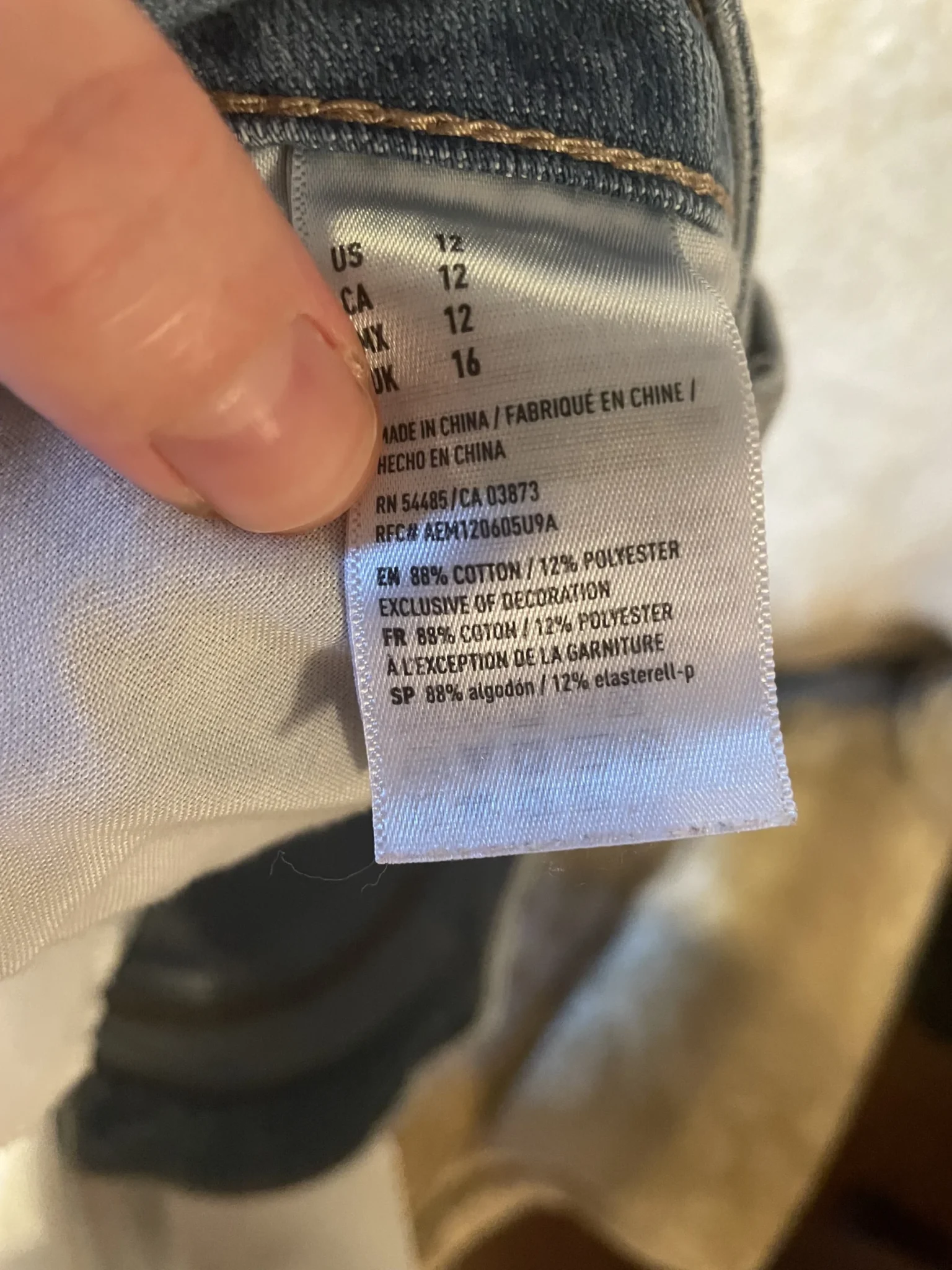 Image for Light blue denim jeans shorts, size 12, run large