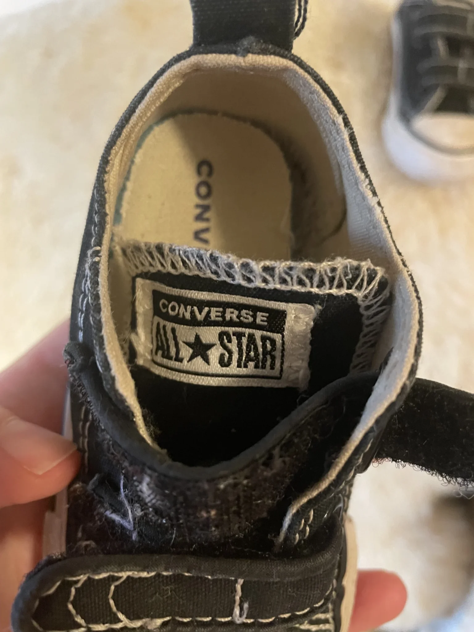 Featured image for Black Converse trainers for babies, ‘Toddler 4’, ages 1–2 years