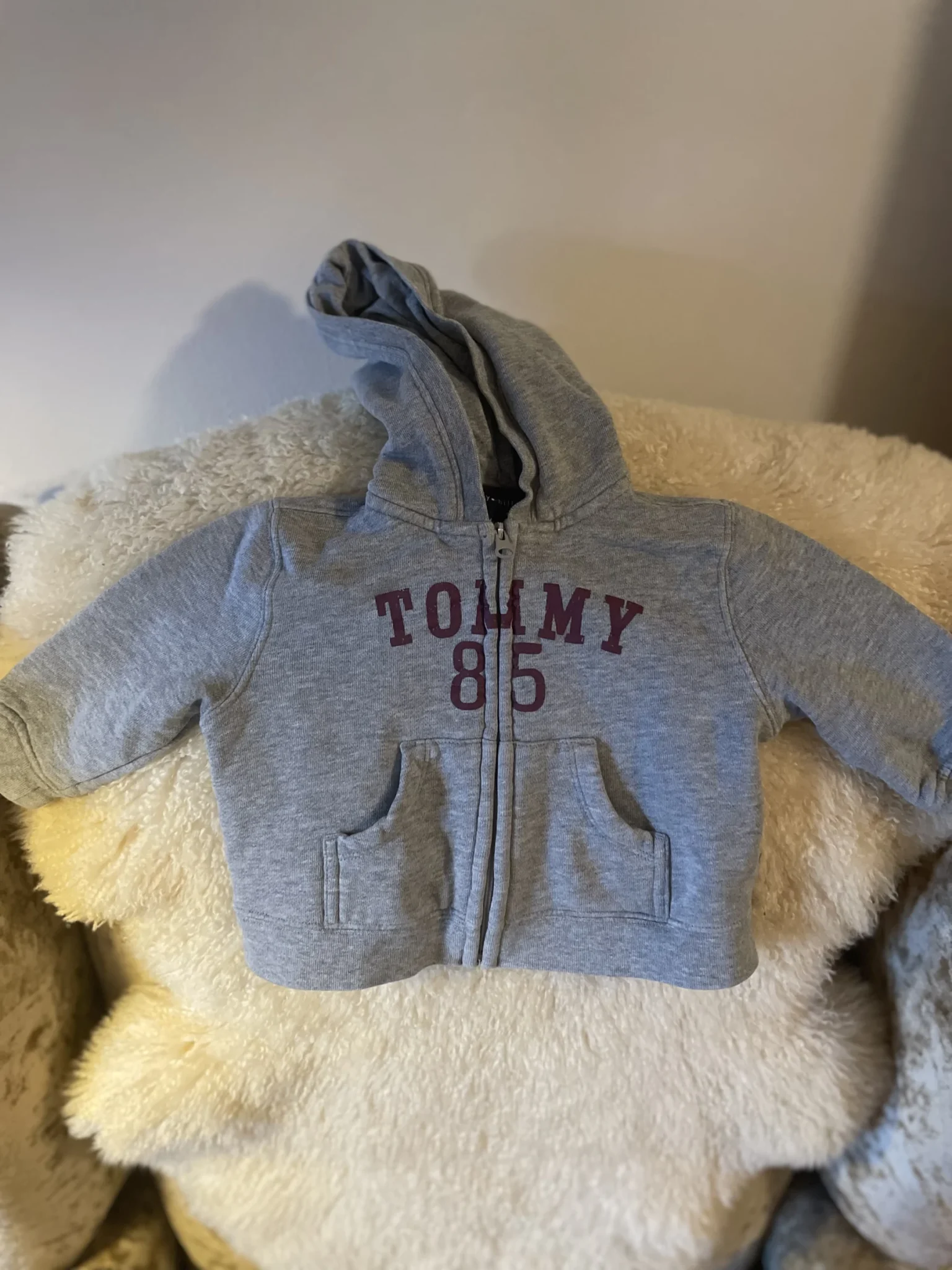 Image for 12-month-old cotton-blend zip-up hoodie (runs small)