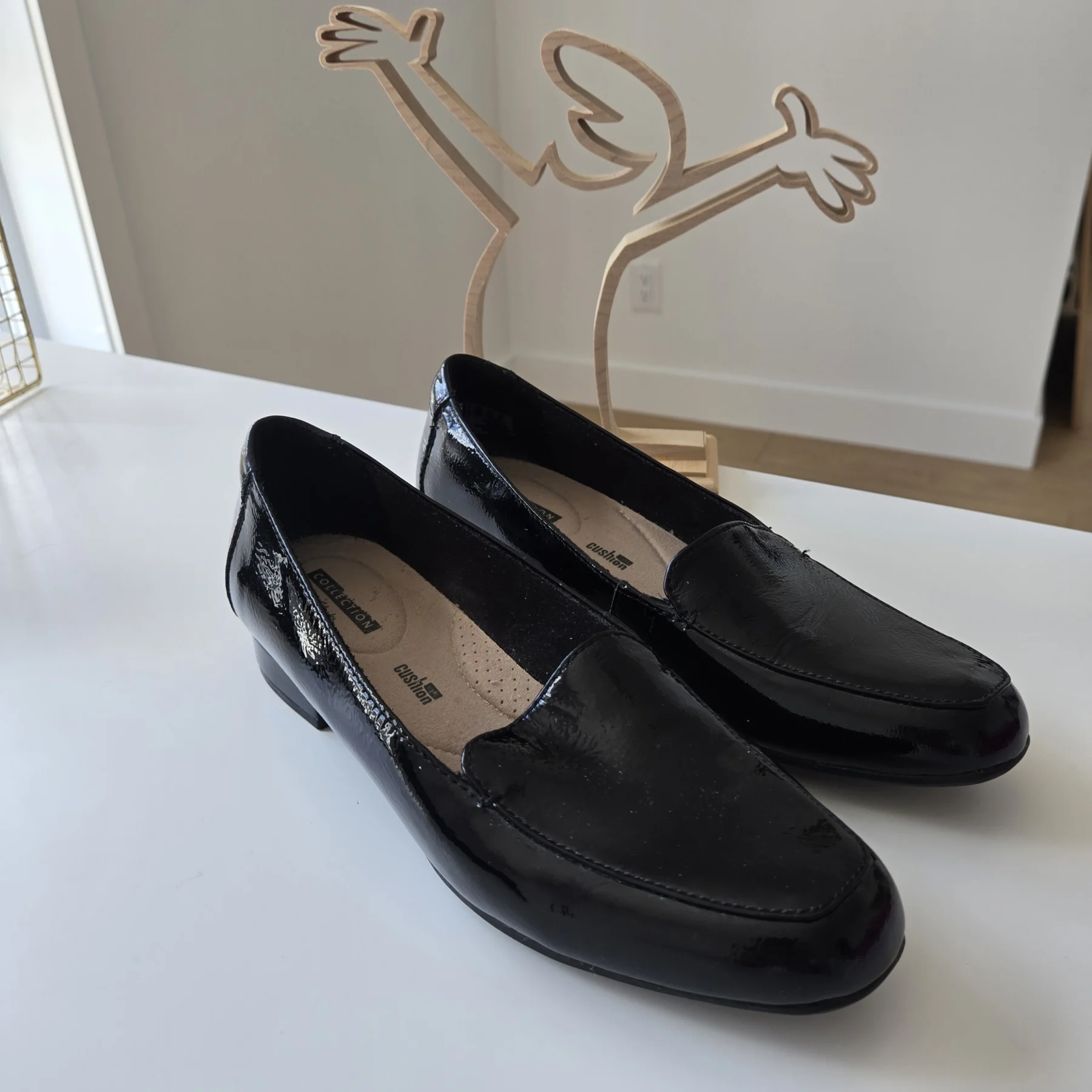 Mocassins Clarks  en cuir vernis noir *Autre seconde main