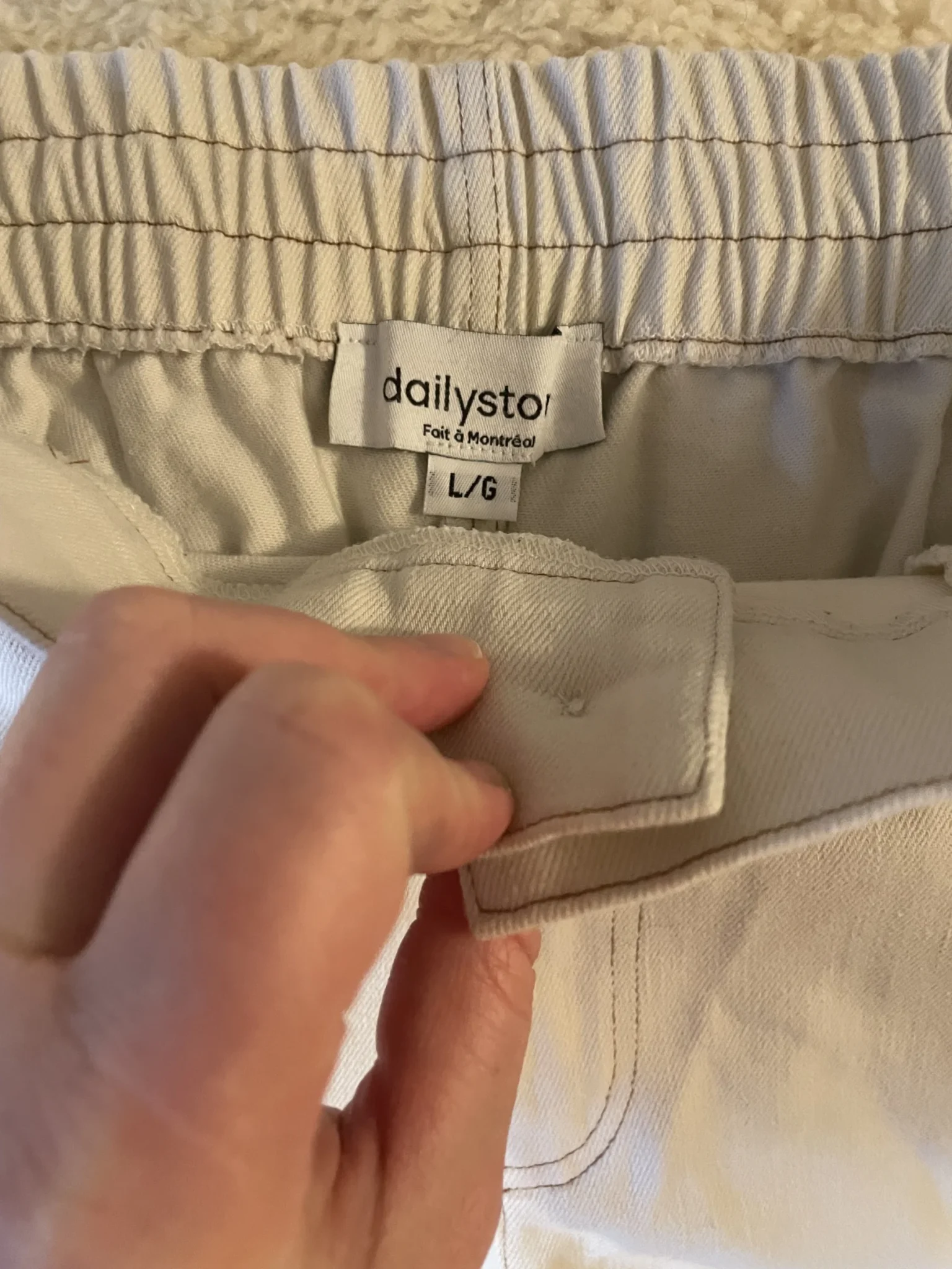 Image for Very stylish cargo-style trousers made in Montreal, available in a loose fit