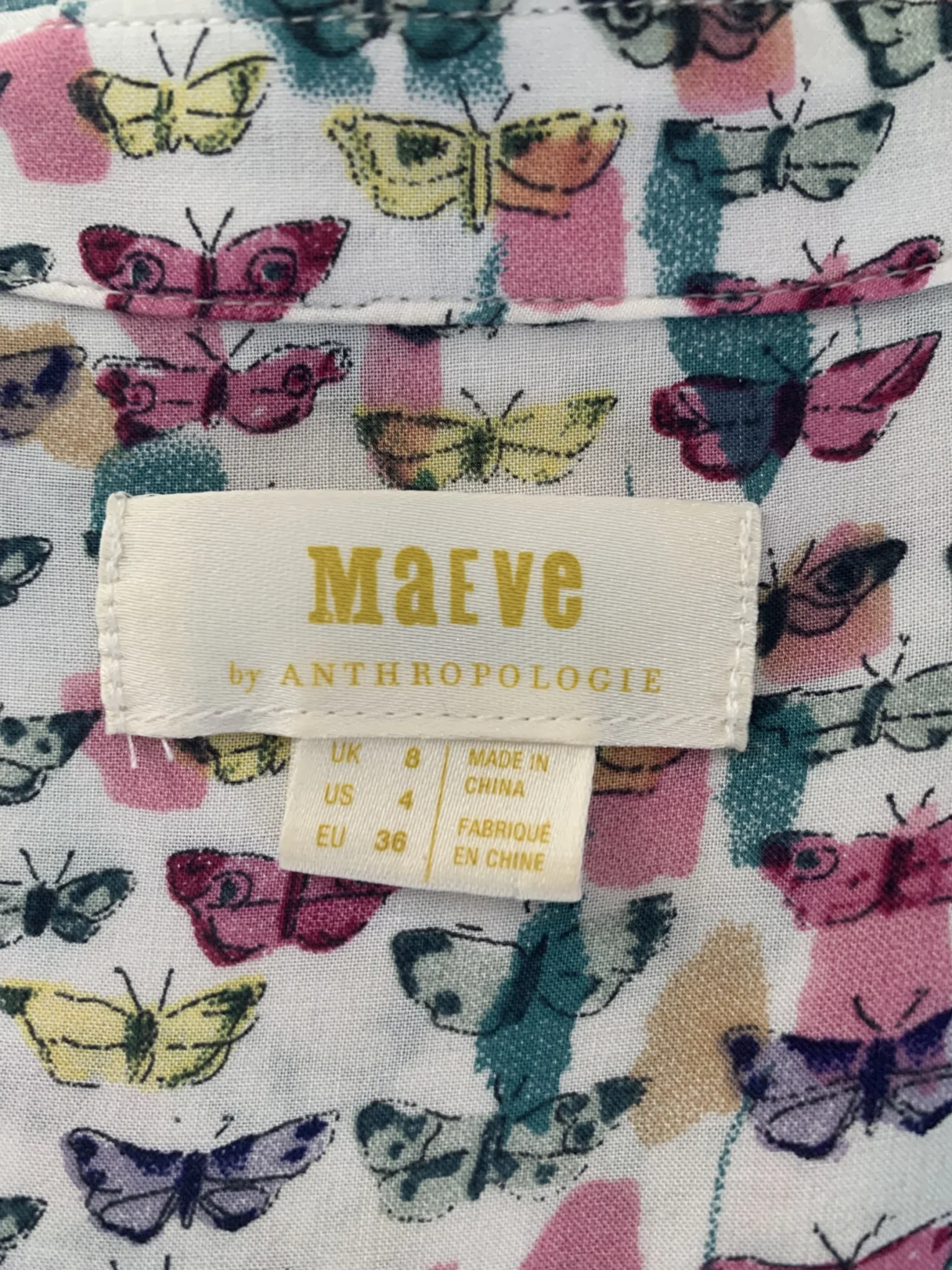 Image for Blouse Antropologie à motifs papillons