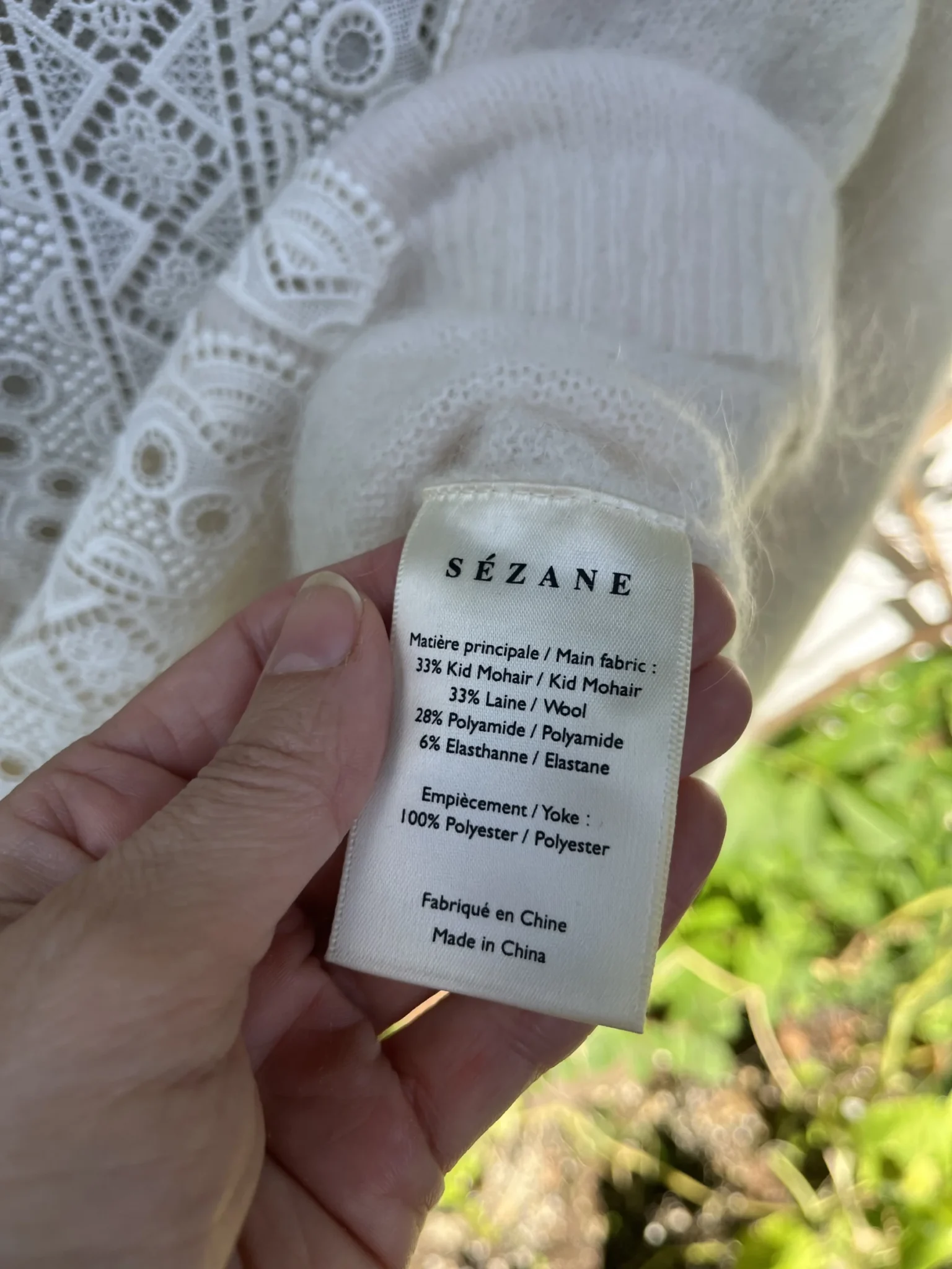 Image for Pull Sézane en mohair et dentelle
