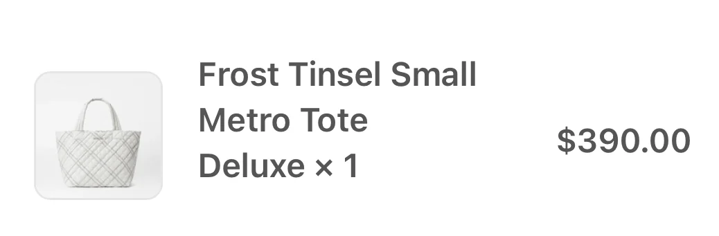Image for MZ Wallace Frost Tinsel Small Metro Tote