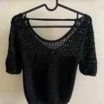 Thumbnail for Black backless knitted jumper.