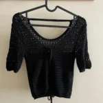 Thumbnail for Black backless knitted jumper.
