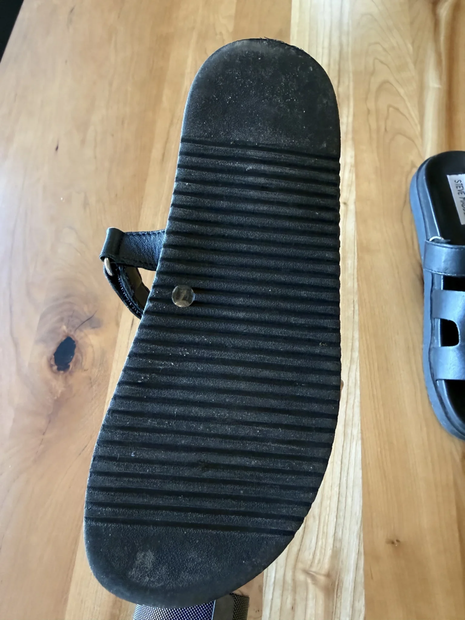 Image for Black leather sandals