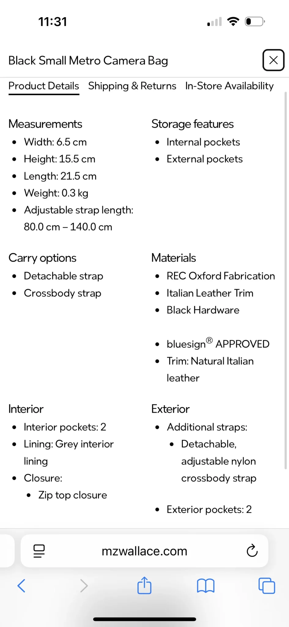 Image for MZ Wallace Small Metro Camera Bag