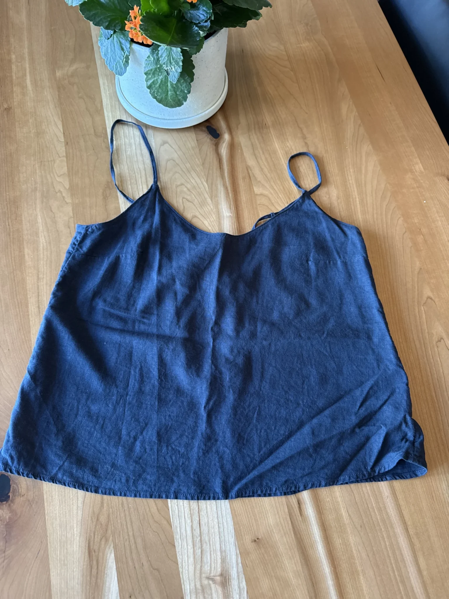 Featured image for Flowing navy blue camisole