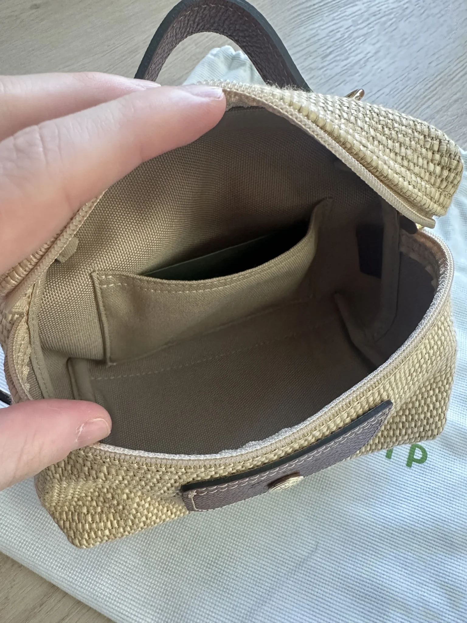 Image for Longchamp Le Pliage Straw Crossbody Bag