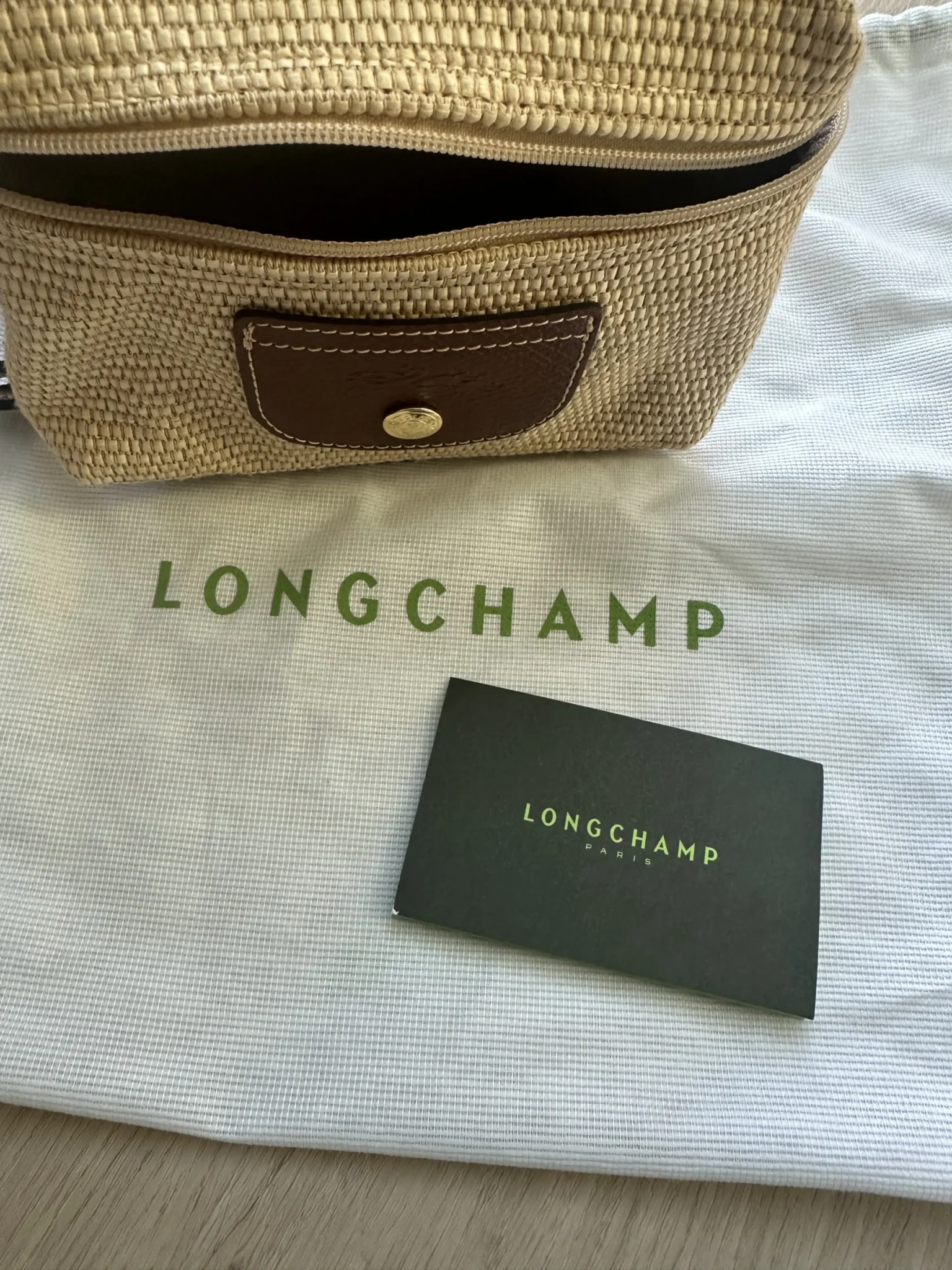 Image for Longchamp Le Pliage Straw Crossbody Bag