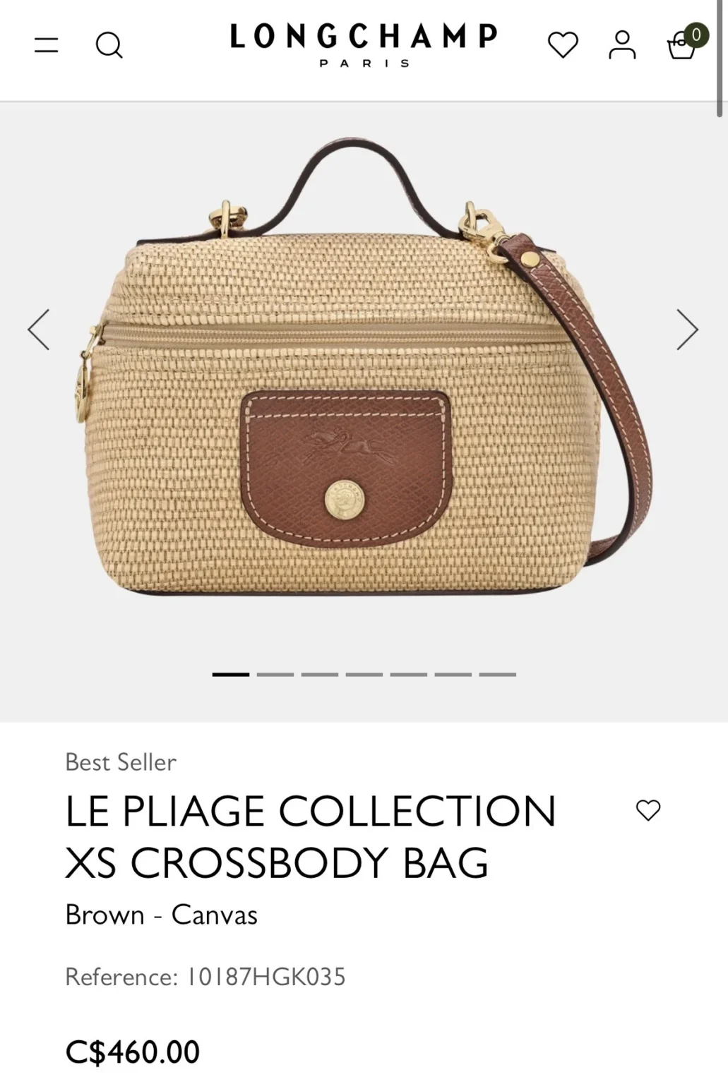 Image for Longchamp Le Pliage Straw Crossbody Bag