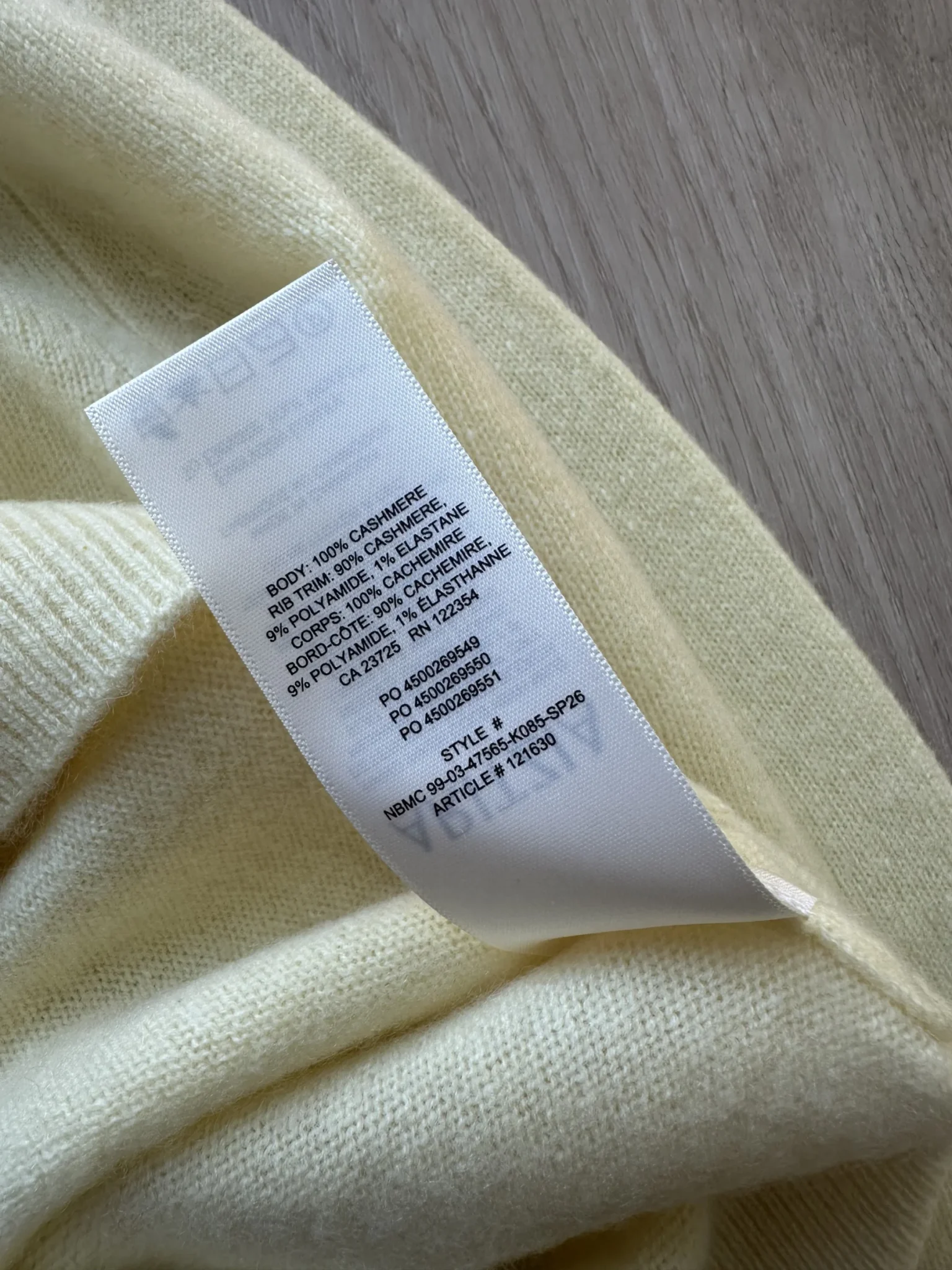 Image for Aritzia Cashmere Touchstone Jumper 2XS