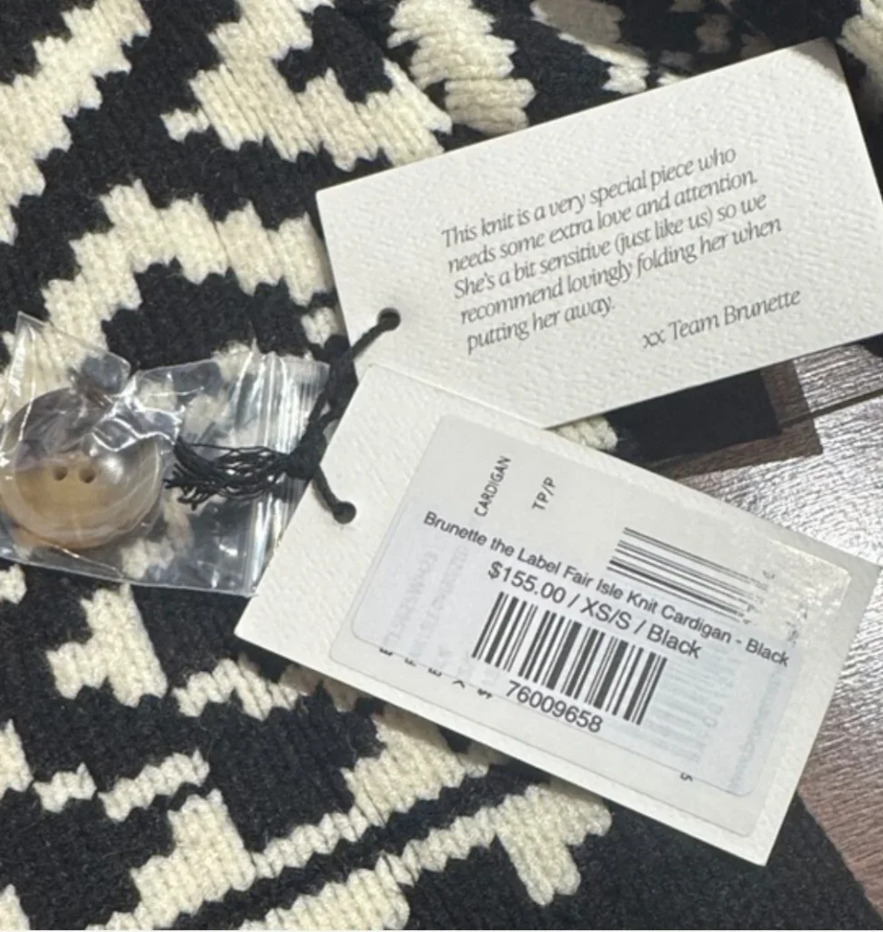 Image for Cardigan brunette the label xs/small neuf