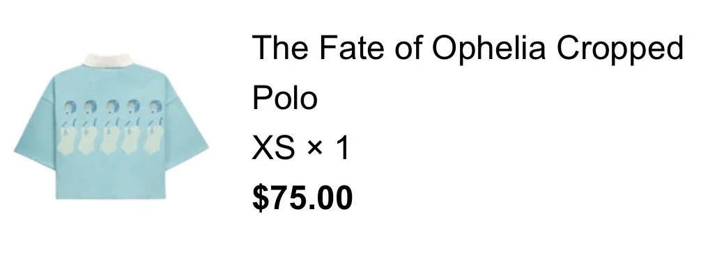 Image for Taylor Swift Fate of Ophelia Polo XS