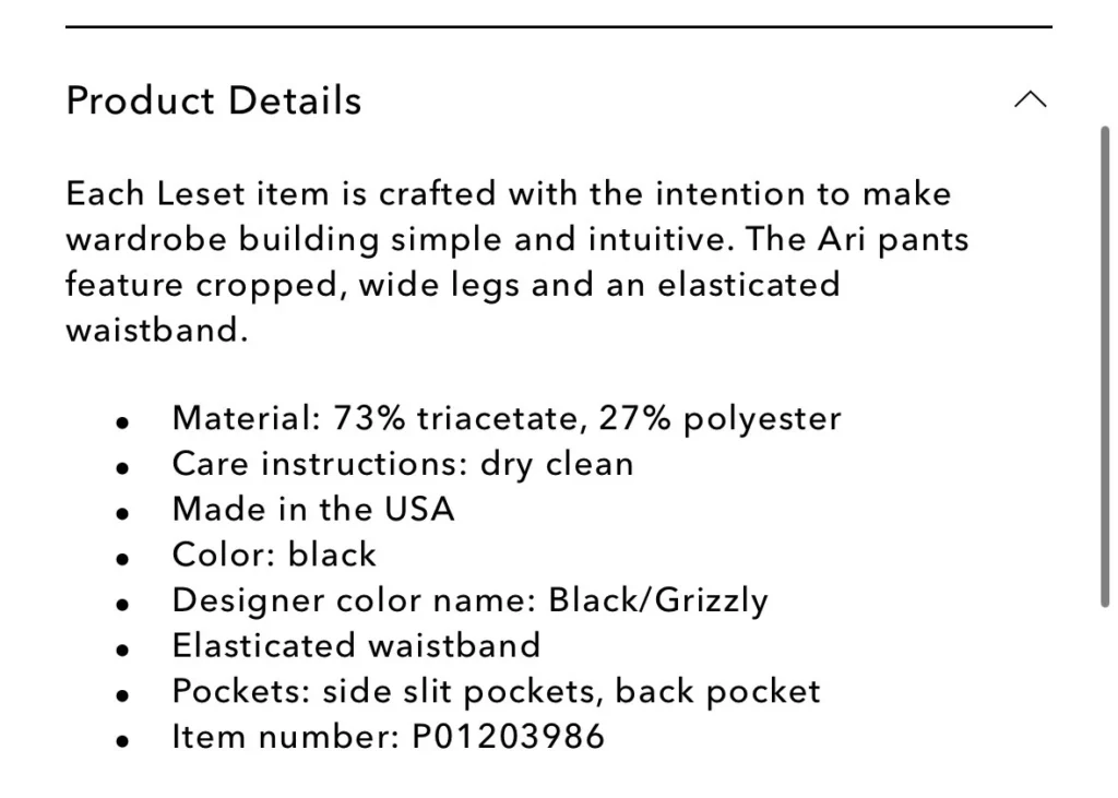 Image for Leset Ari Crop Trousers XS