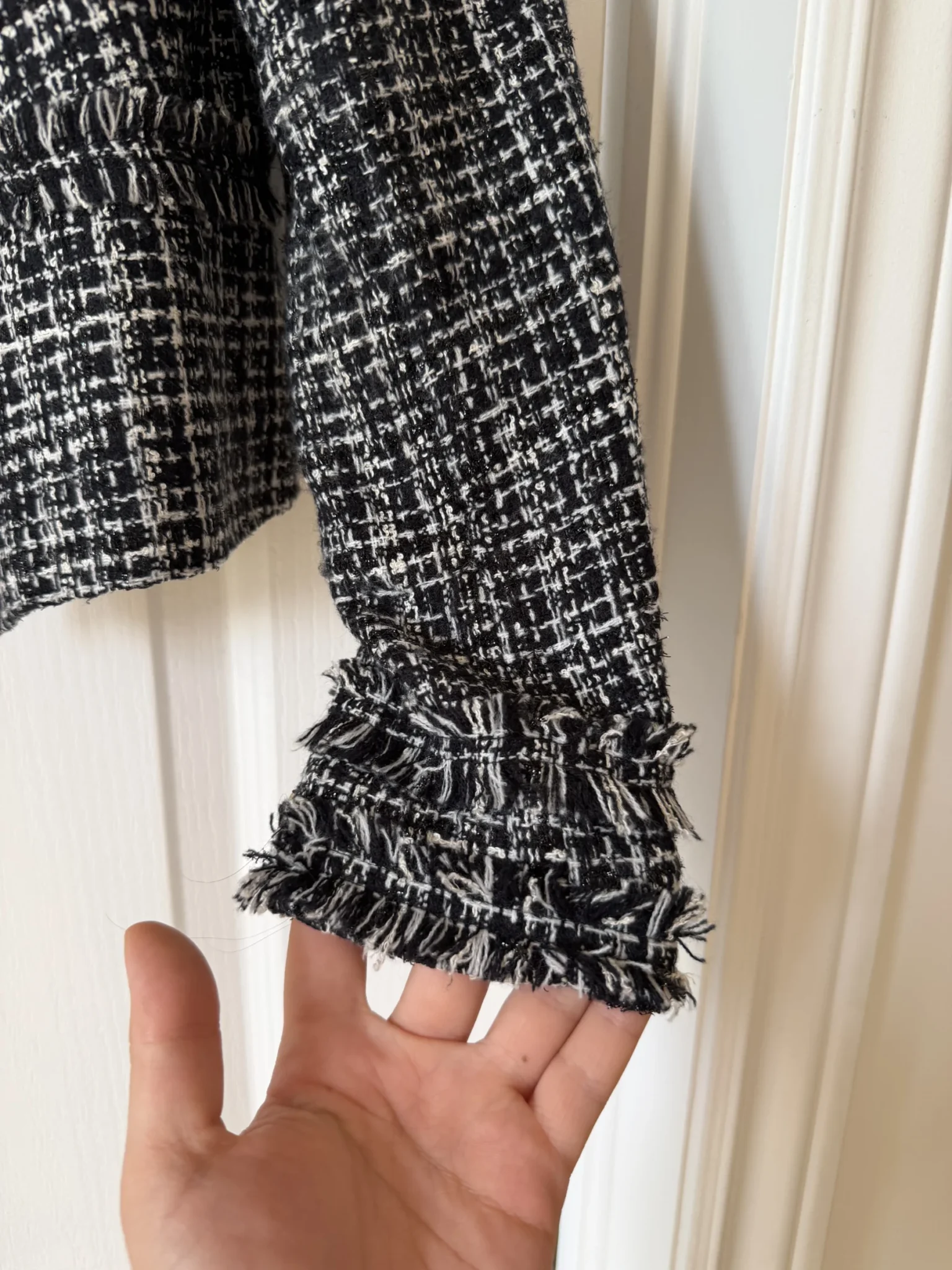 Image for Veste Karl Lagerfeld en tweed noir et blanche