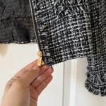 Thumbnail for Veste Karl Lagerfeld en tweed noir et blanche
