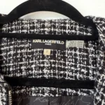 Thumbnail for Veste Karl Lagerfeld en tweed noir et blanche