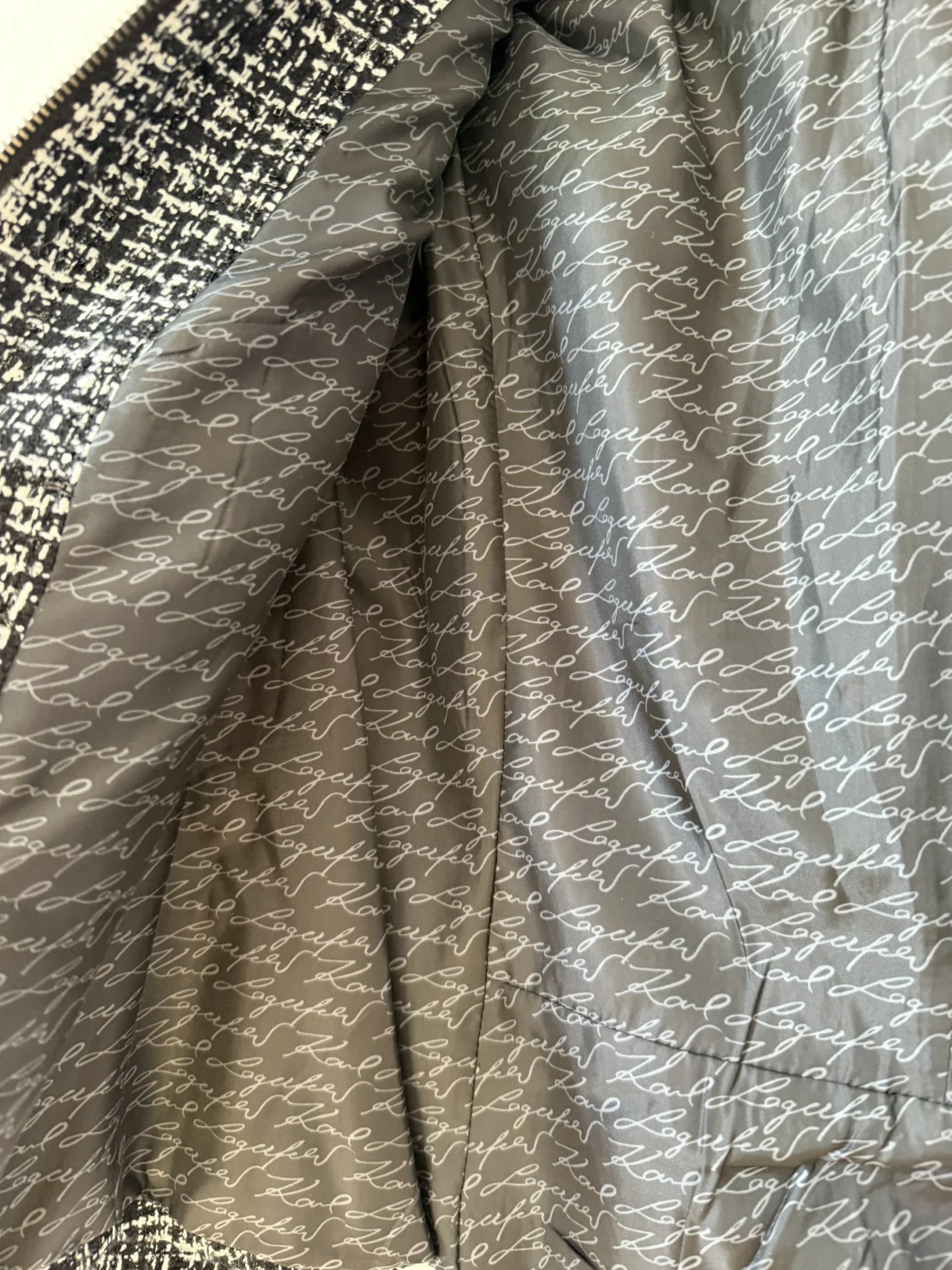 Image for Veste Karl Lagerfeld en tweed noir et blanche