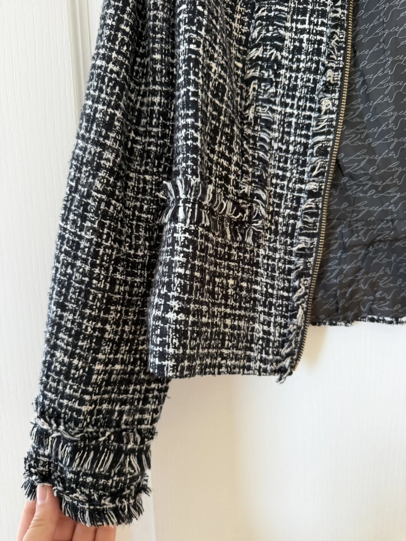 Image for Veste Karl Lagerfeld en tweed noir et blanche