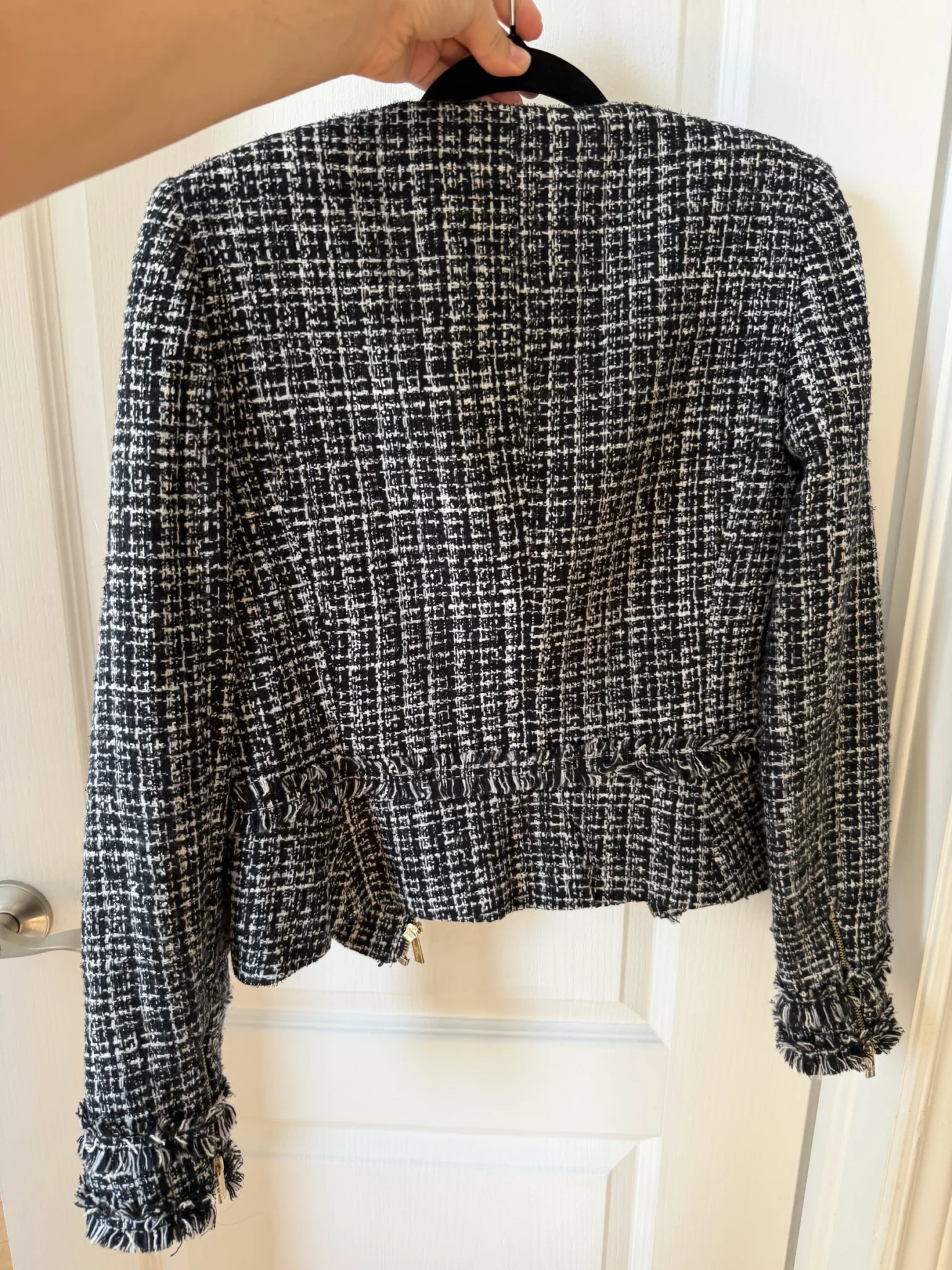 Image for Veste Karl Lagerfeld en tweed noir et blanche