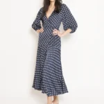 Featured thumbnail for Robe Essentiel Antwerp à pois bleu marine / blanc taille 40 FR