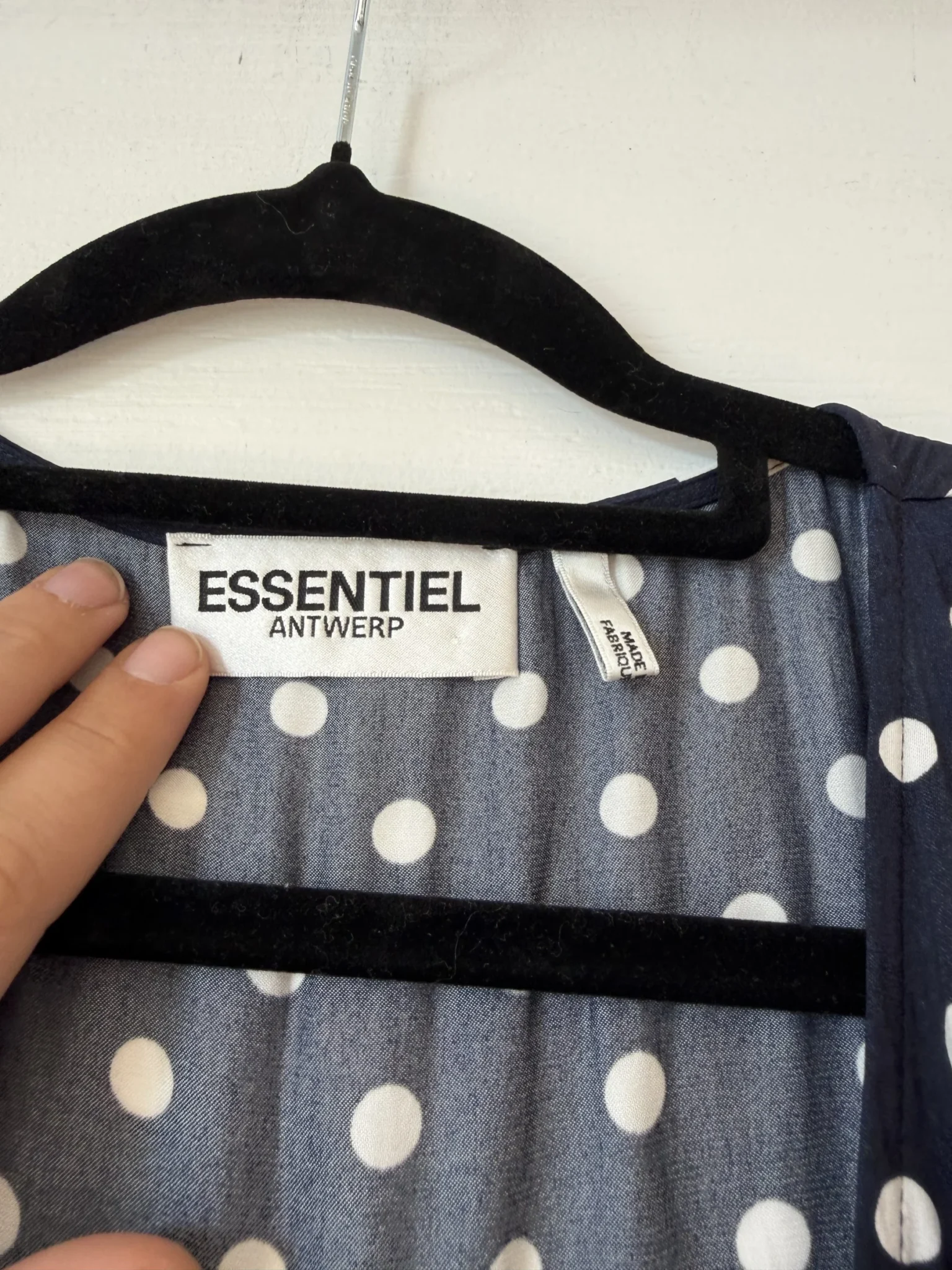 Image for Robe Essentiel Antwerp à pois bleu marine / blanc taille 40 FR