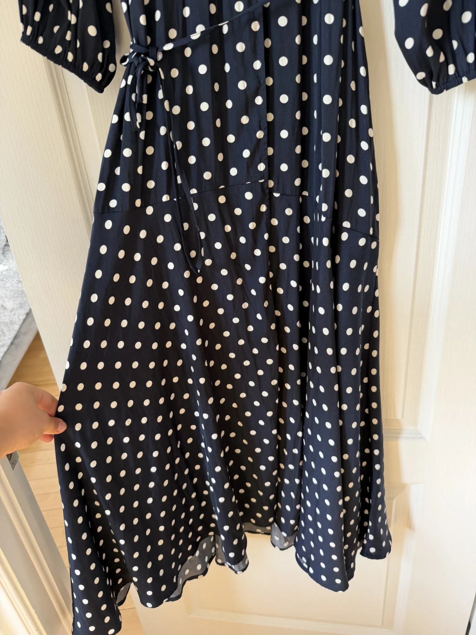 Image for Robe Essentiel Antwerp à pois bleu marine / blanc taille 40 FR