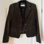 Featured thumbnail for Veste Zara Studio marron kaki velours côtelé taille S