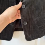Thumbnail for Veste Zara Studio marron kaki velours côtelé taille S