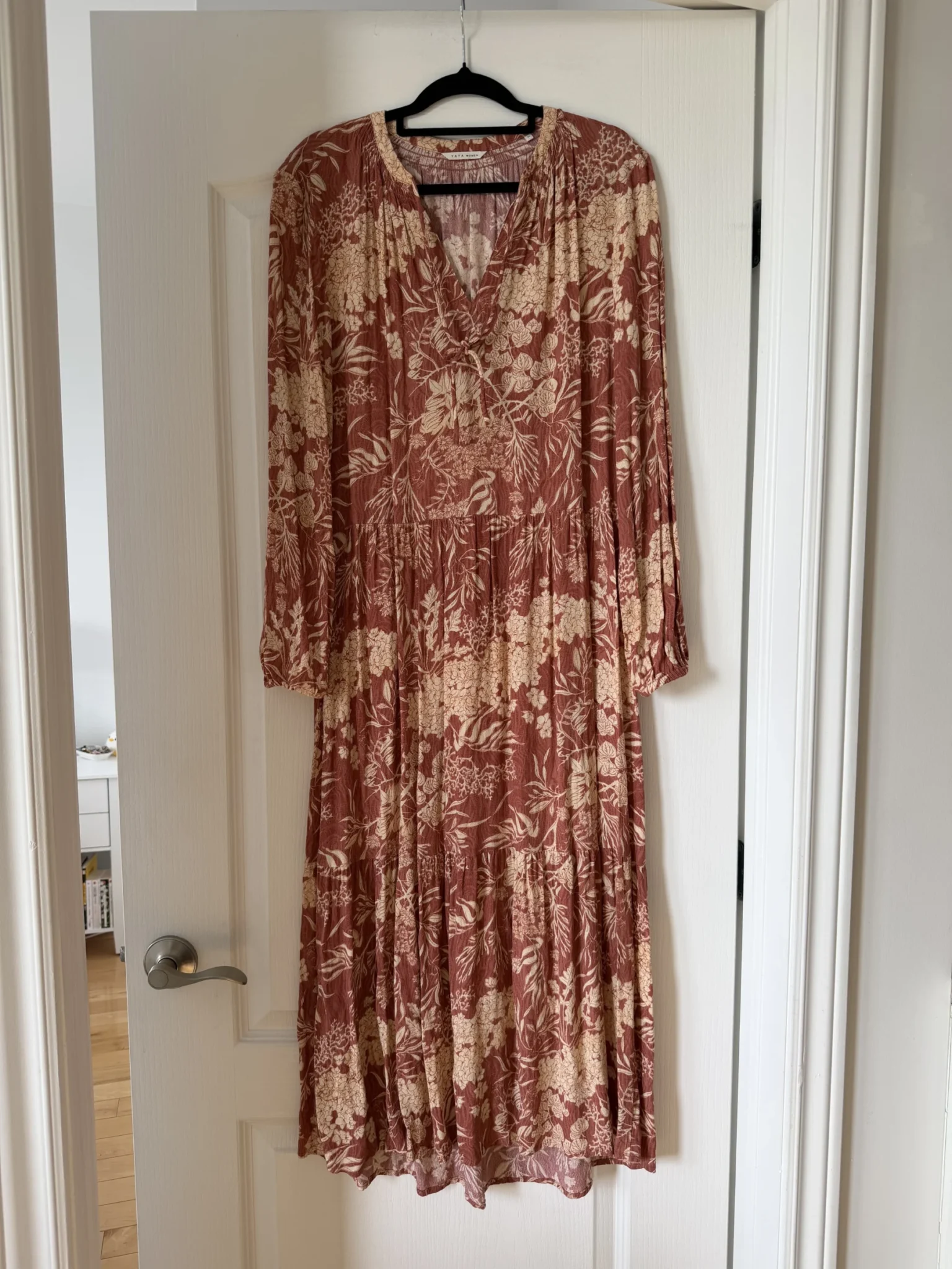 Featured image for Robe Yaya Woman longue taille 34 vieux rose motif fleuris