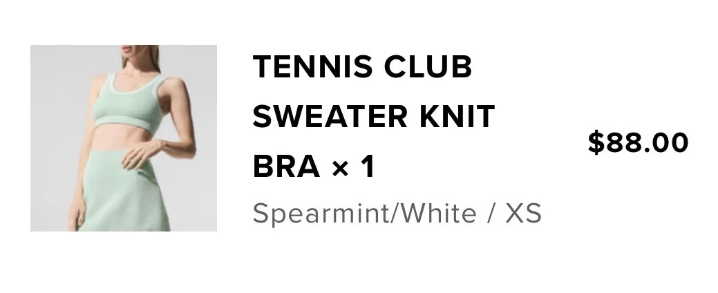 Image for Alo Yoga Tennis Club Knit Bra XS
