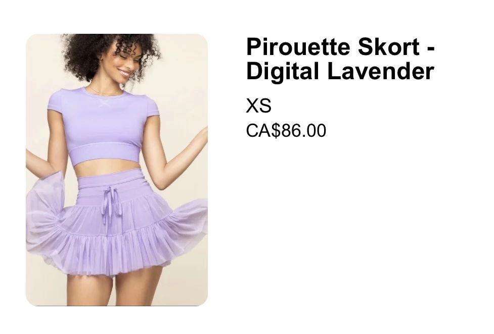 Image for Popflex Pirouette Skirt, Lilac, XS