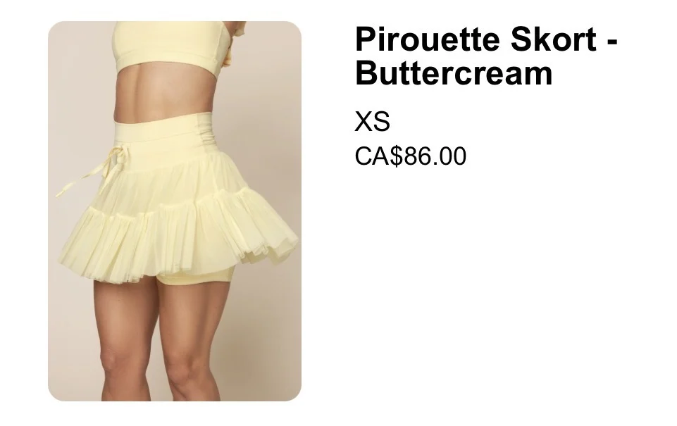 Image for Popflex Pirouette Skirt Yellow XS