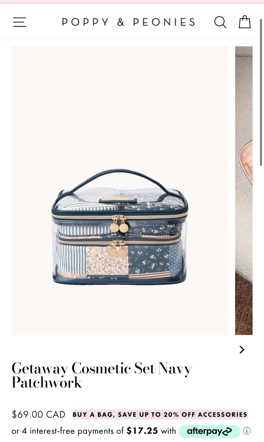 Image for Poppy & Peonies Getaway Cosmetic Set
