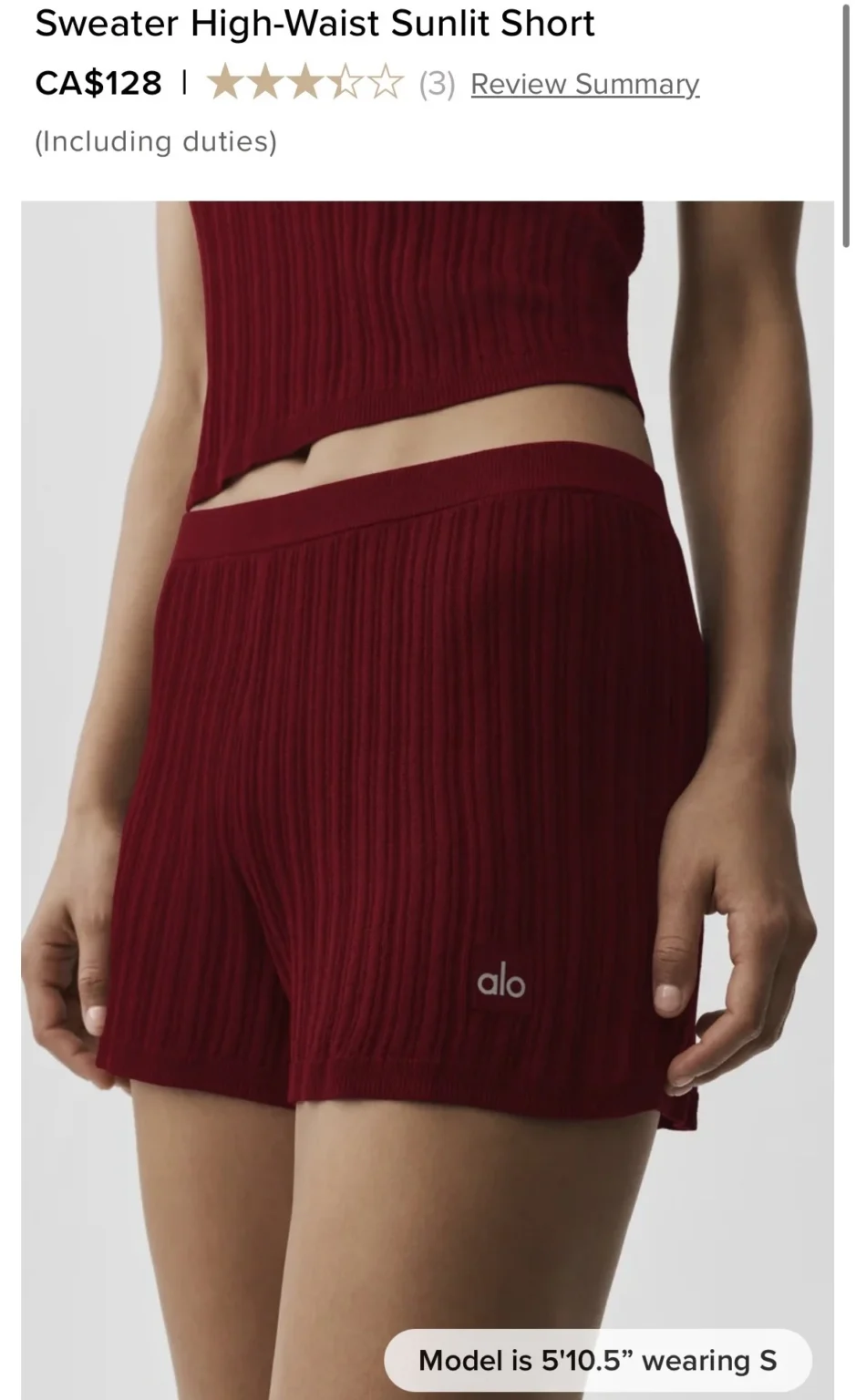 Image for Alo Sweater Sunlit High-Waist Short XS