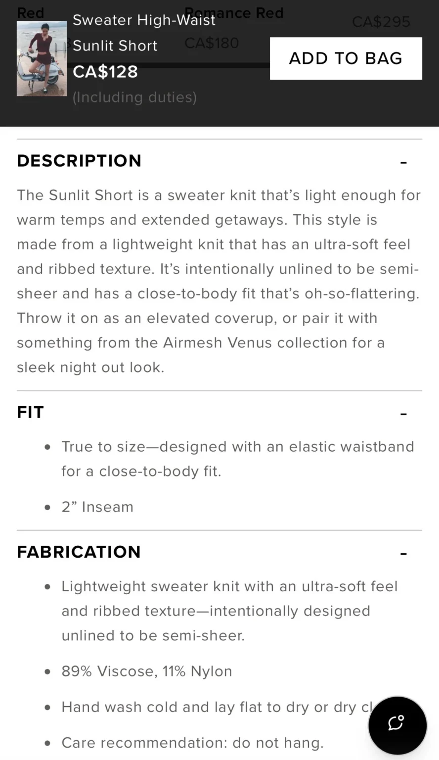 Image for Alo Sweater Sunlit High-Waist Short XS