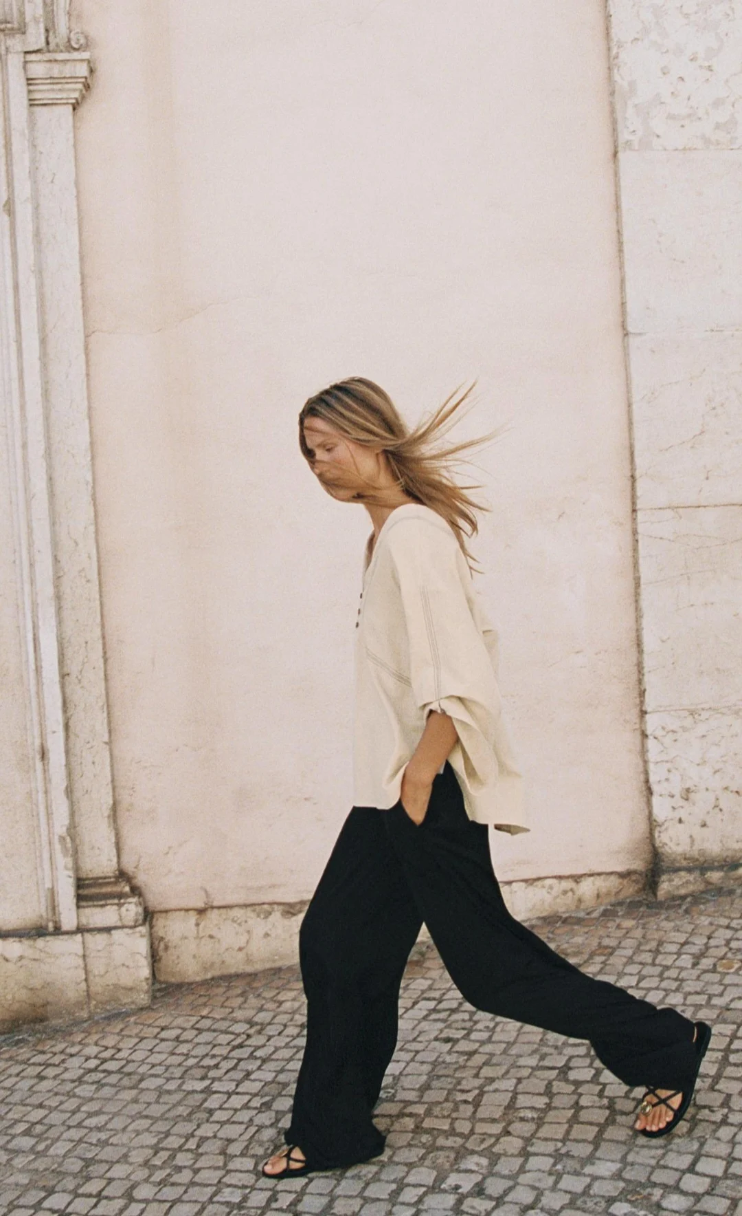 🌷Pantalon fluide jambe large Zara seconde main
