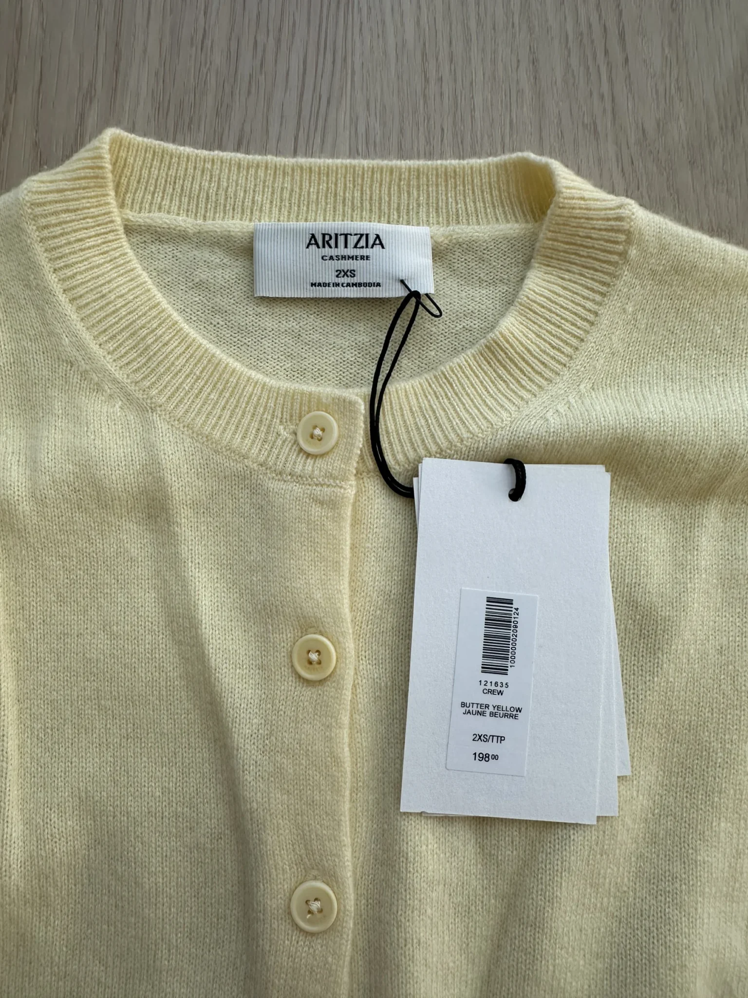 Image for Aritzia Cashmere Crew Cardigan 2XS