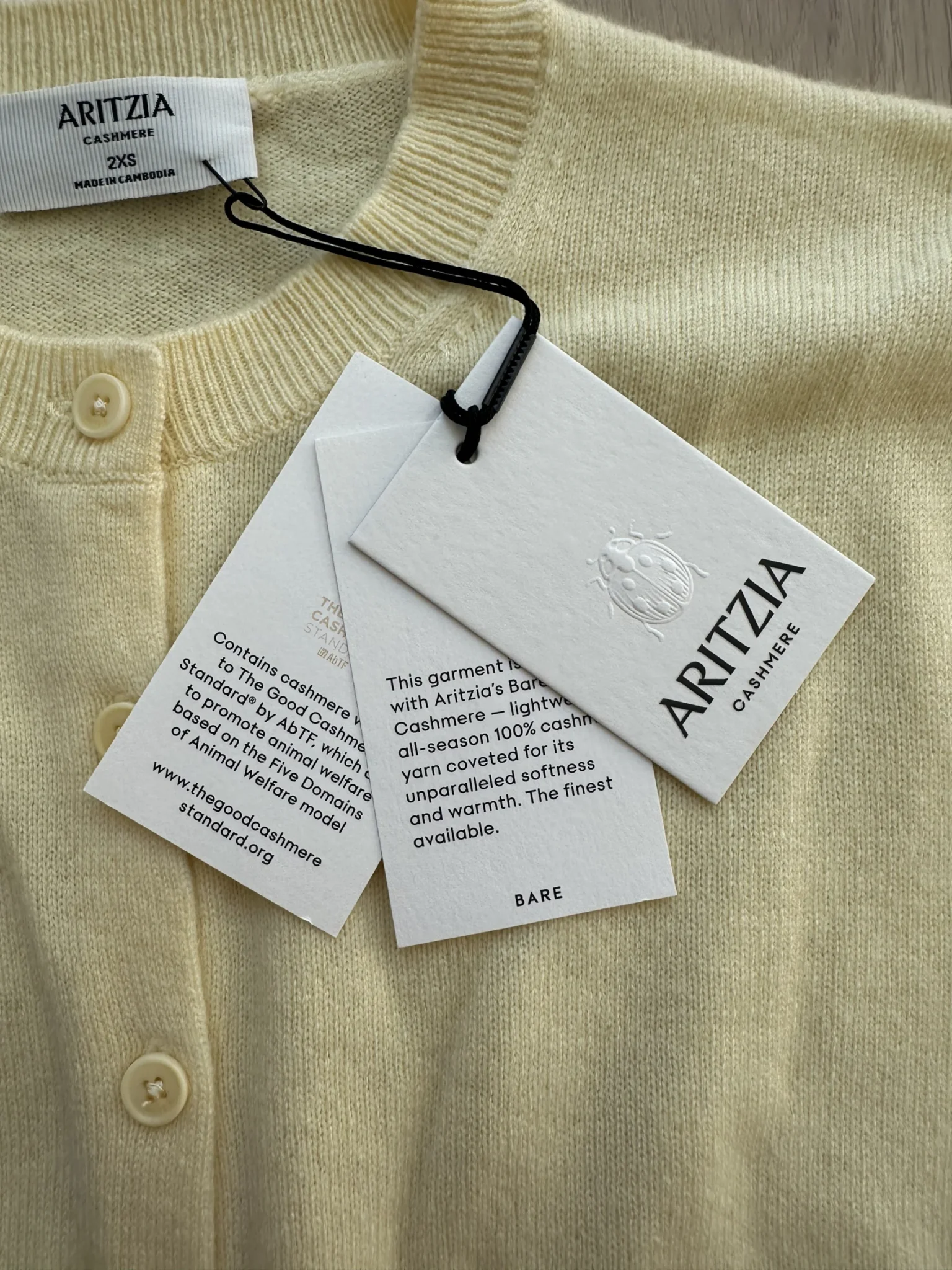 Image for Aritzia Cashmere Crew Cardigan 2XS