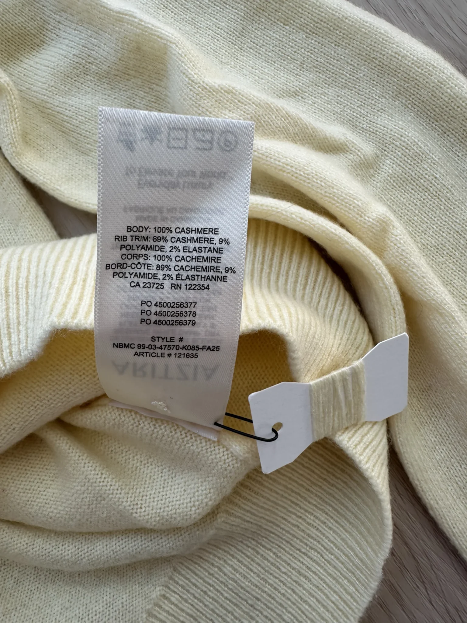 Image for Aritzia Cashmere Crew Cardigan 2XS