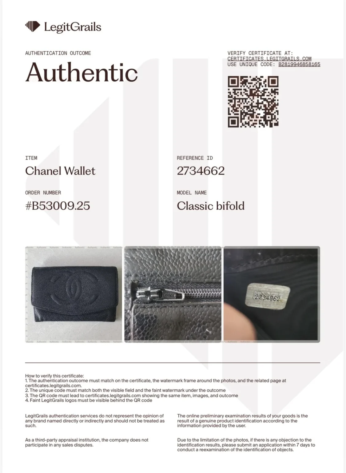 Image for Wallet on chain Chanel authentic
