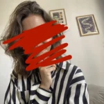 Thumbnail for Cream and navy blue blouse