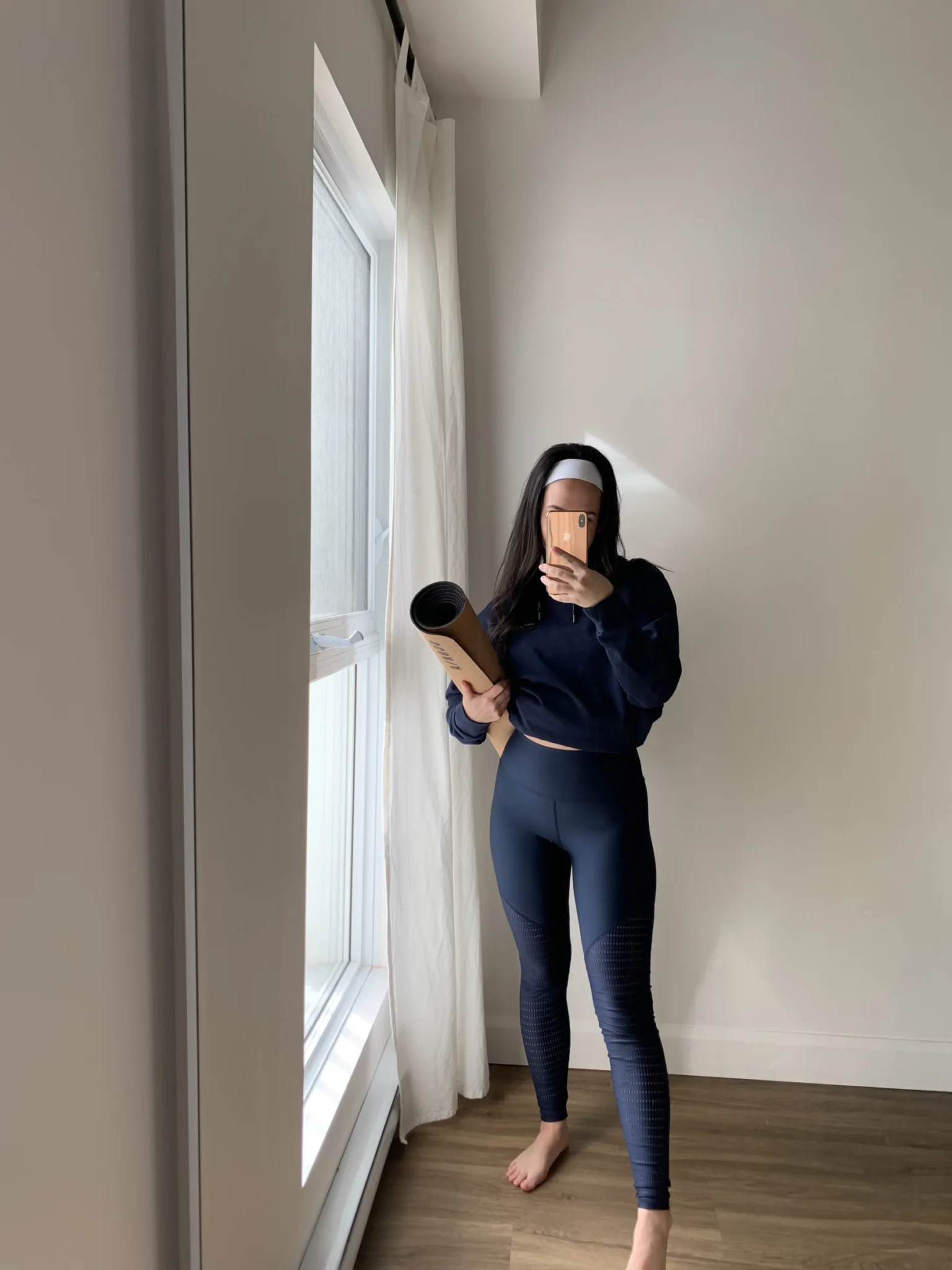 Image for Legging Oraki Taille Haute Ecomove Eyelet - Bleu marin