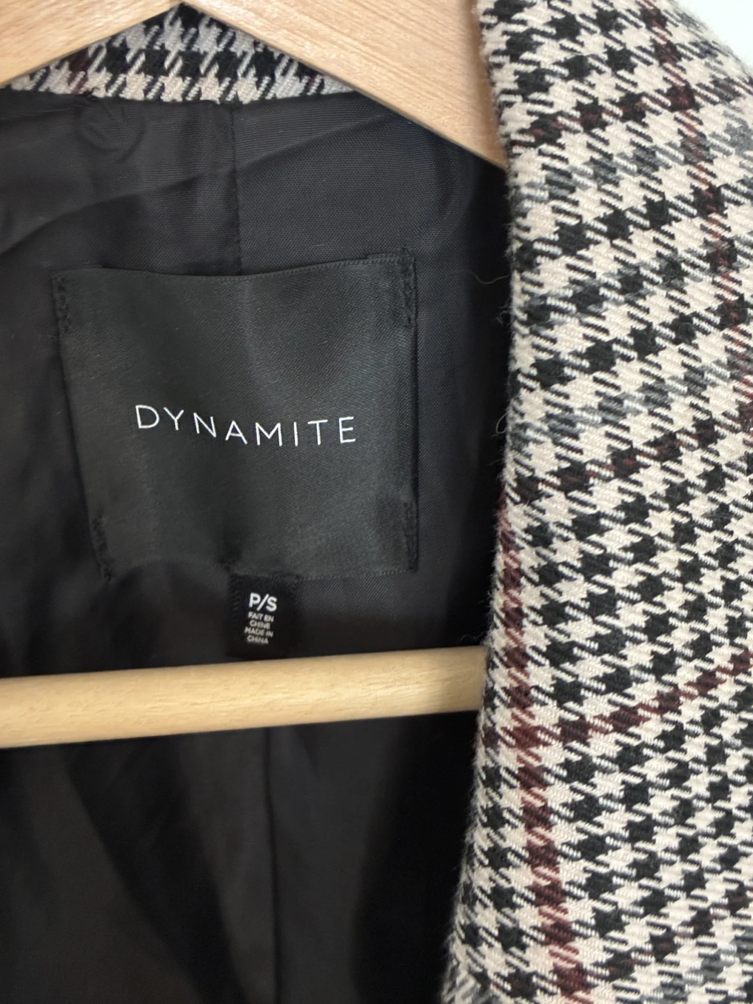 Image for Blazer structuré à motifs pied-de-poule | Dynamite
