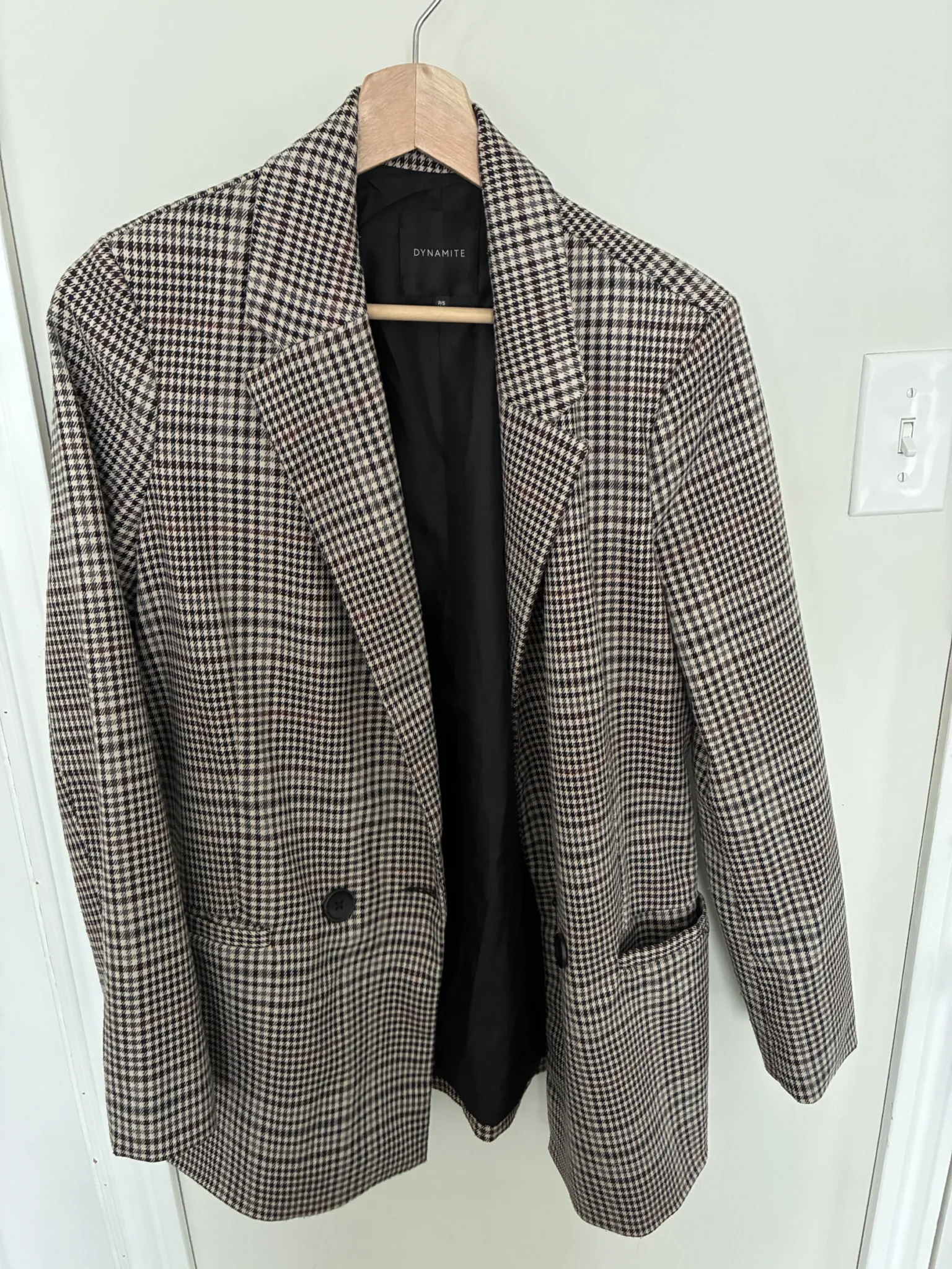 Image for Blazer structuré à motifs pied-de-poule | Dynamite