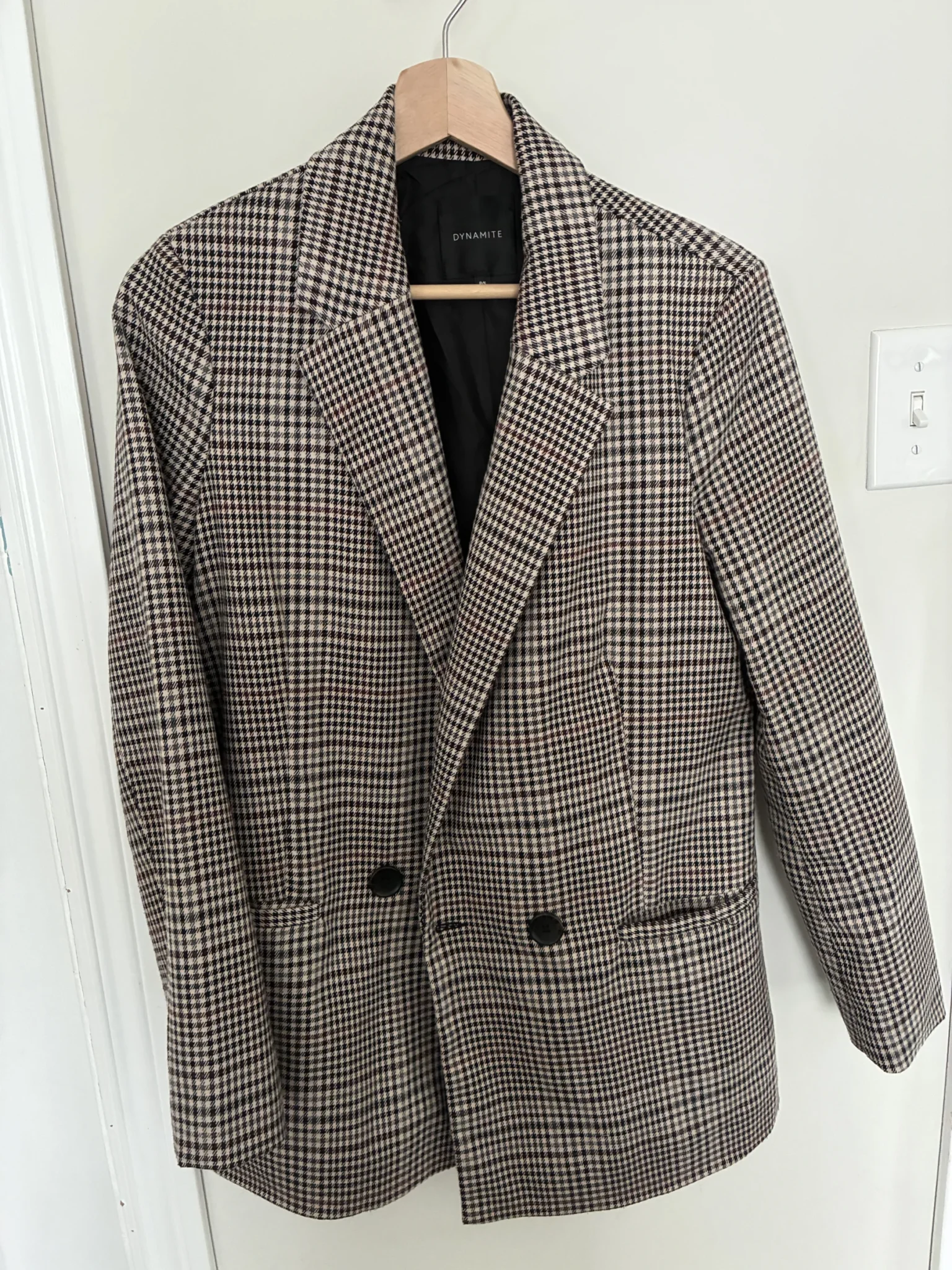 Image for Blazer structuré à motifs pied-de-poule | Dynamite